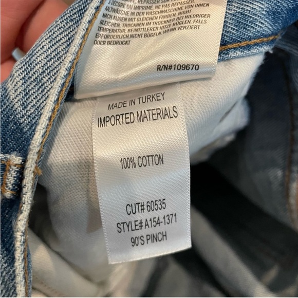 AGOLDE 90s Pinch Waist Denim Jeans in Abstract Blue 30 - Picture 8 of 9